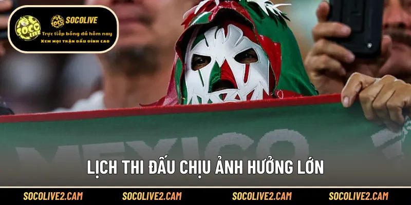 Lịch thi đấu chịu ảnh hưởng lớn